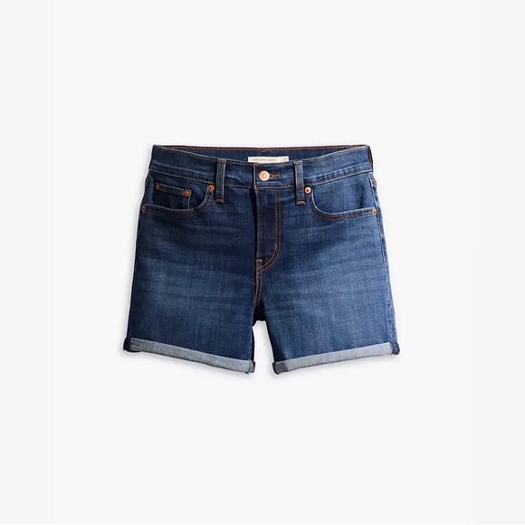 Levi's Mid-Length Denim Dark Wash Shorts - Picture 7 of 9
